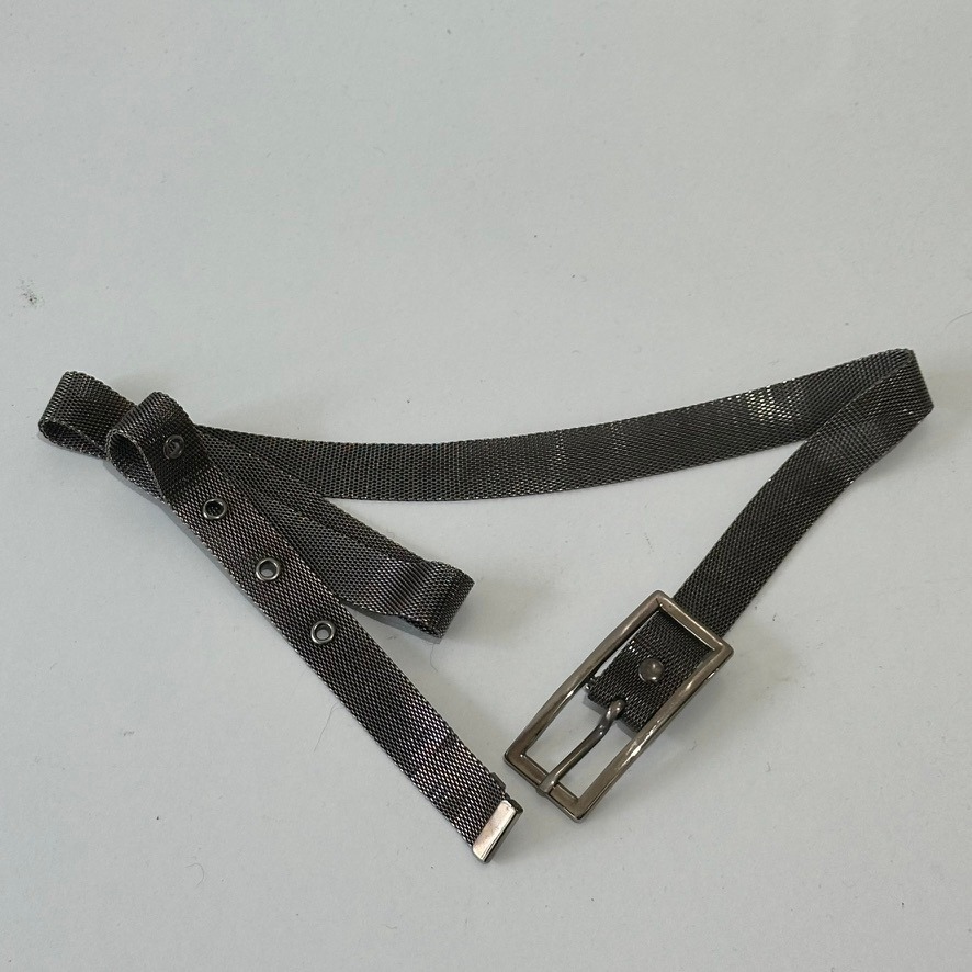 Vintage 80's Silvertone Metal Mesh Belt Length Adjustable